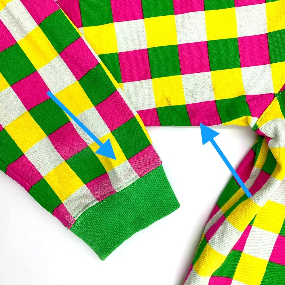 Kidrobot Check Gingham Print Button Cardigan Multicolor Decora Raver - Picture 6 of 10